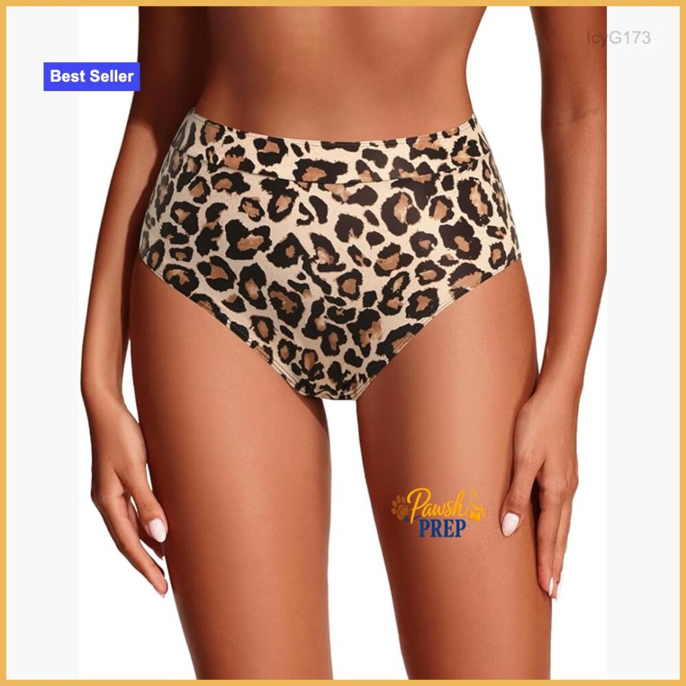 High Waisted Bikini Bottoms Tummy Control Full Coverage Swimwear